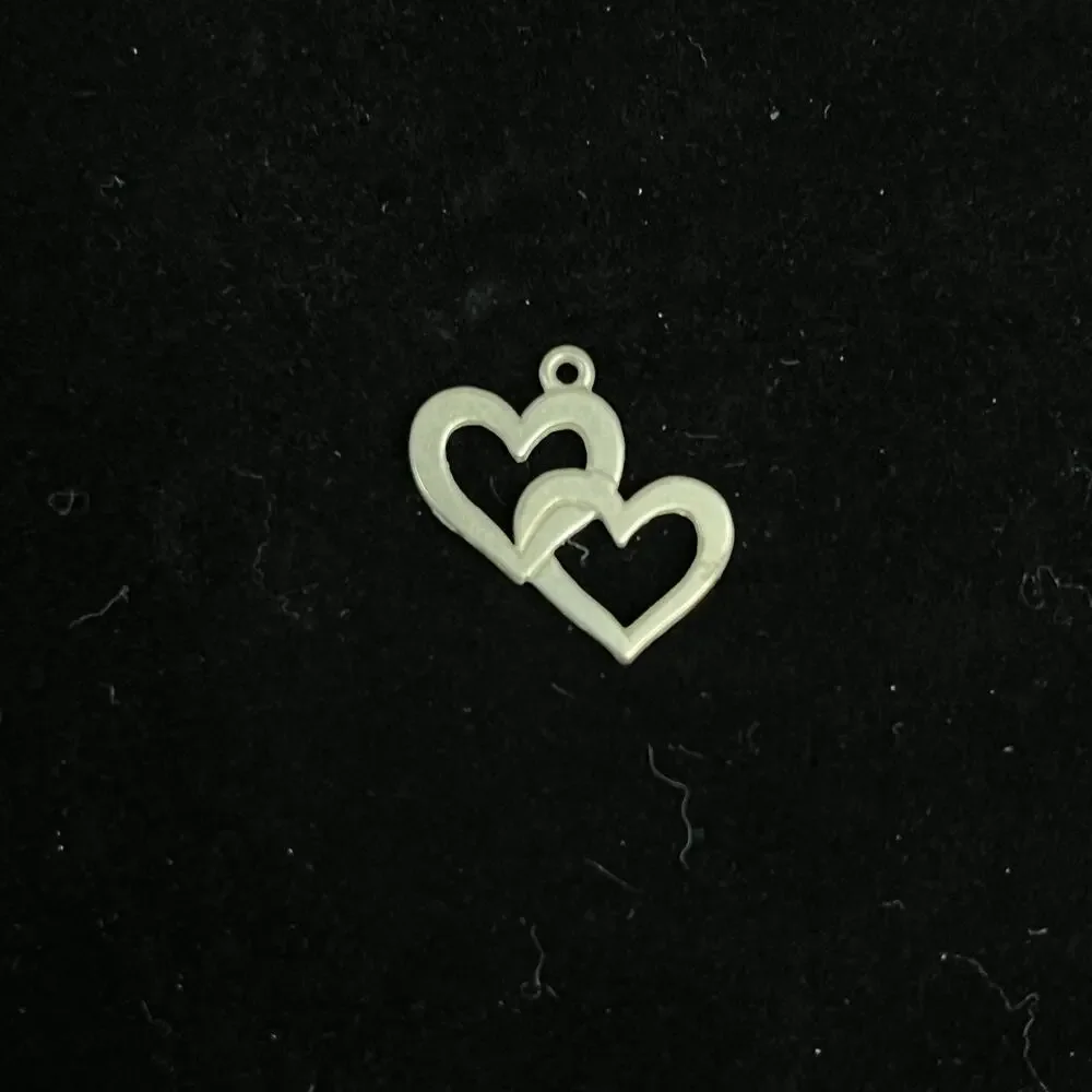 James Avery Sterling Silver 925 Double 2 Linked Hearts Charm